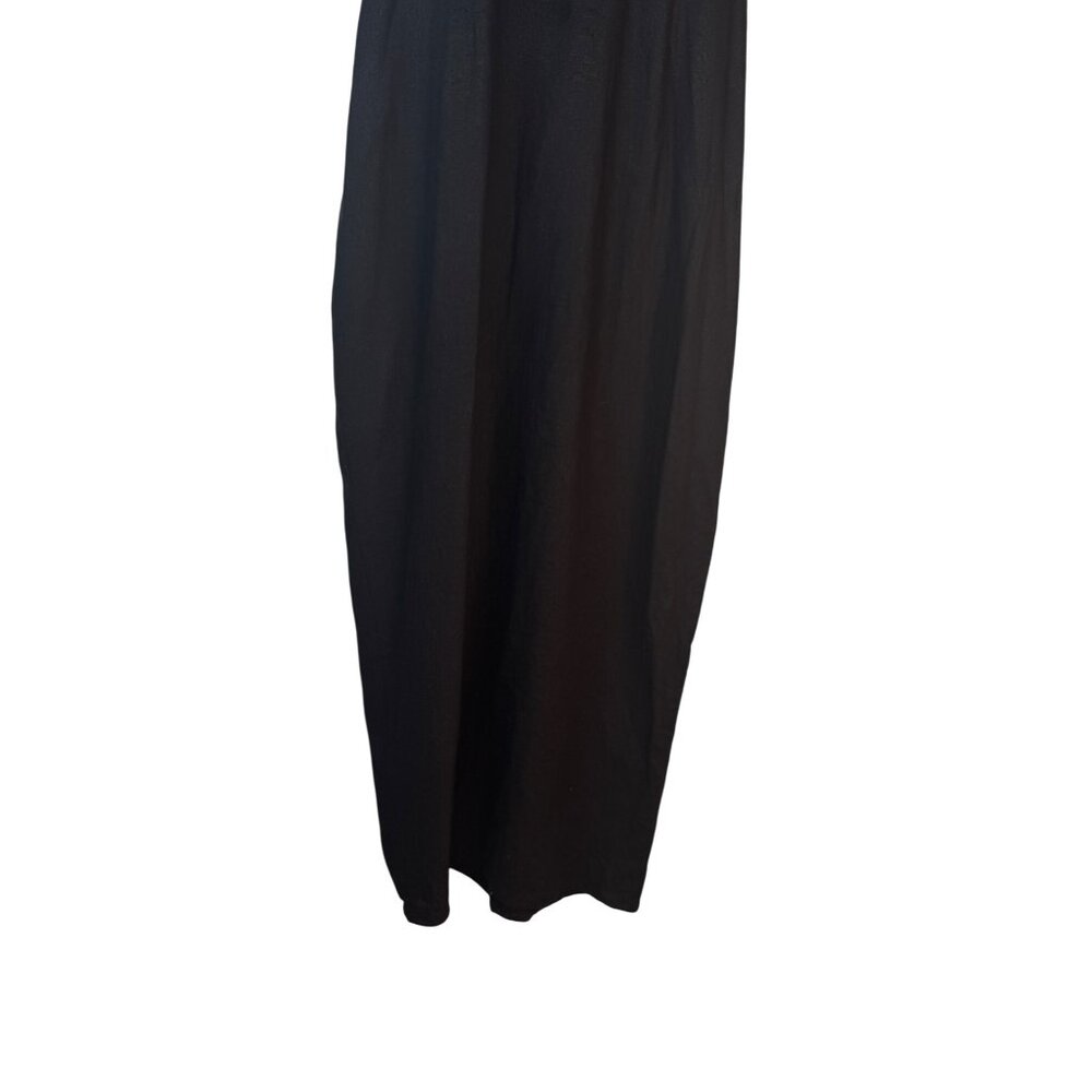 2/$30 ZARA Black 50% Linen Puff Sleeve Midi Dress - Picture 11 of 16
